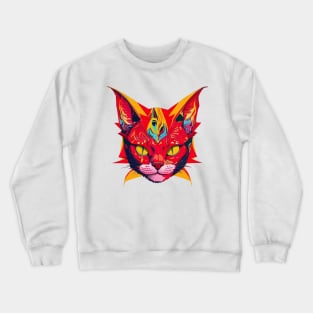 Funky Pop Art Cat Head Crewneck Sweatshirt